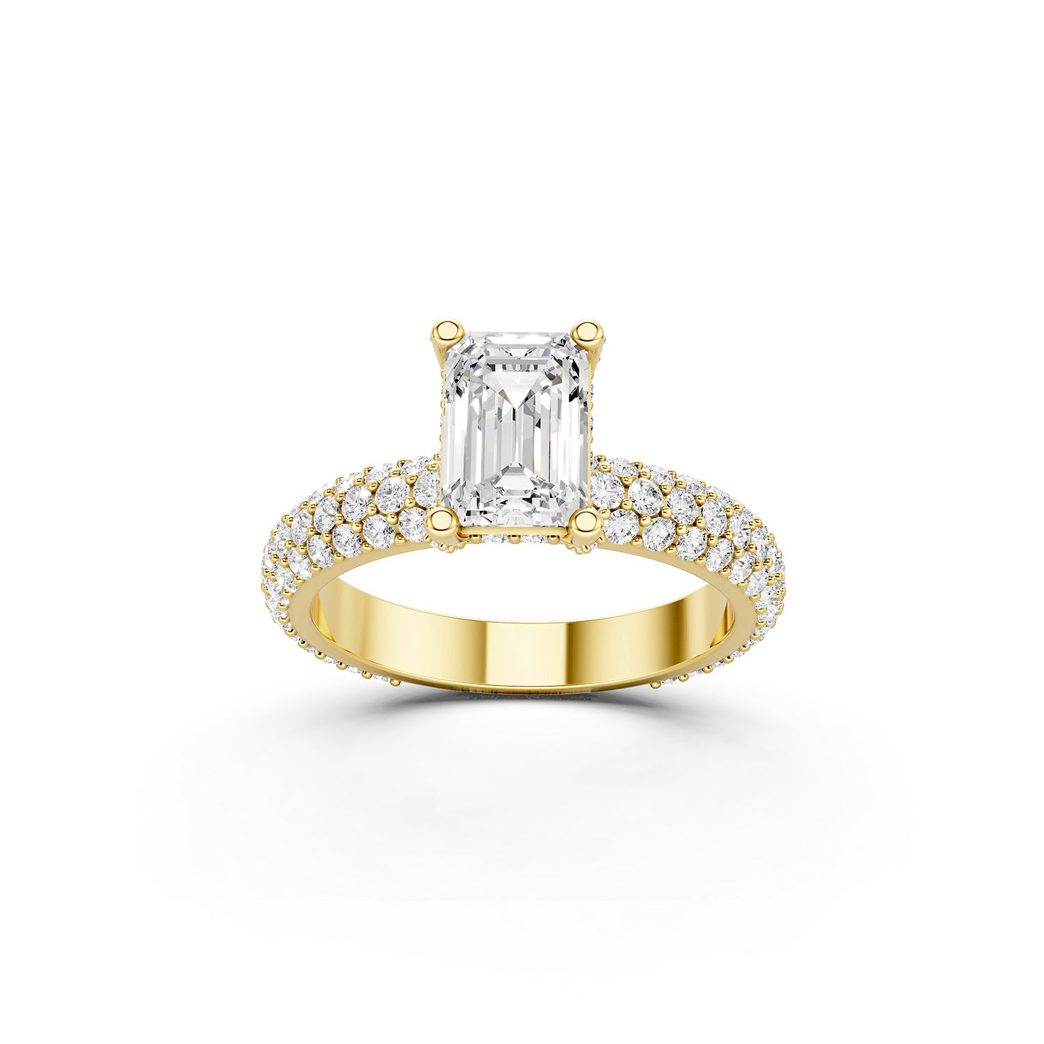 Emerald Cut Lab-Grown Diamond Engagement Ring