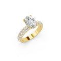 Oval Cut Lab-Grown Diamond Pavé Engagement Ring
