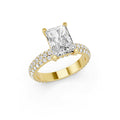 Emerald Cut Lab-Grown Diamond Hidden Halo Engagement Ring