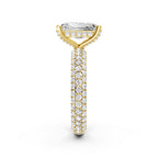 Emerald Cut Lab-Grown Diamond Hidden Halo Engagement Ring