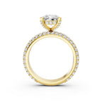 Emerald Cut Lab-Grown Diamond Hidden Halo Engagement Ring