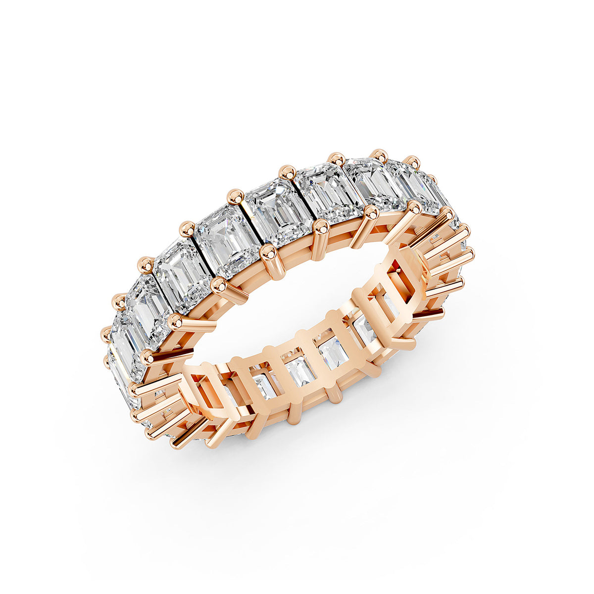 Emerald Cut Lab-Grown Diamond Eternity Ring
