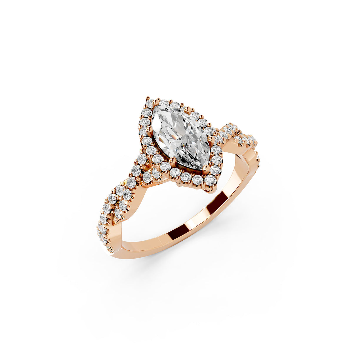 Marquise Cut Lab-Grown Diamond Halo Ring
