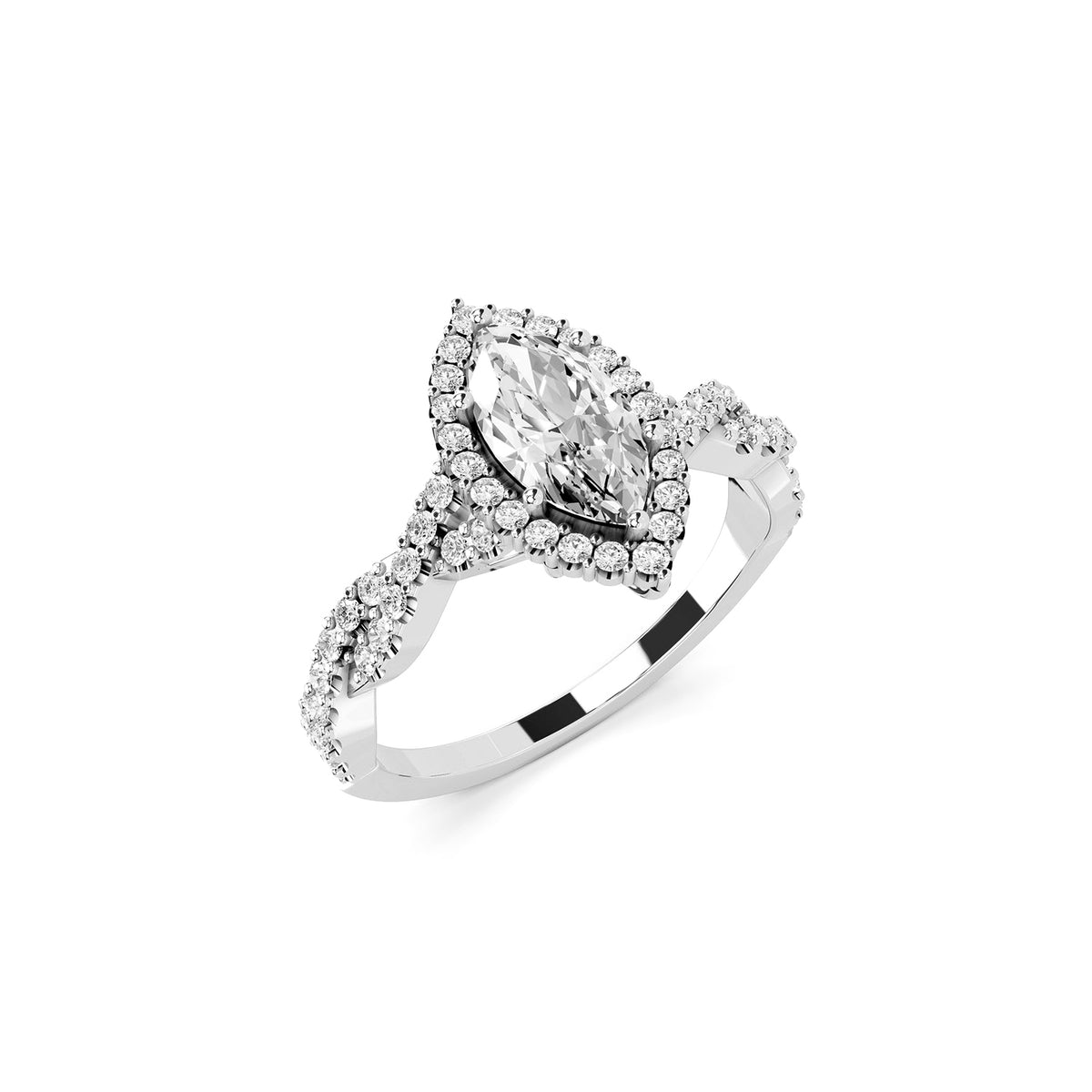 Marquise Cut Lab-Grown Diamond Halo Ring