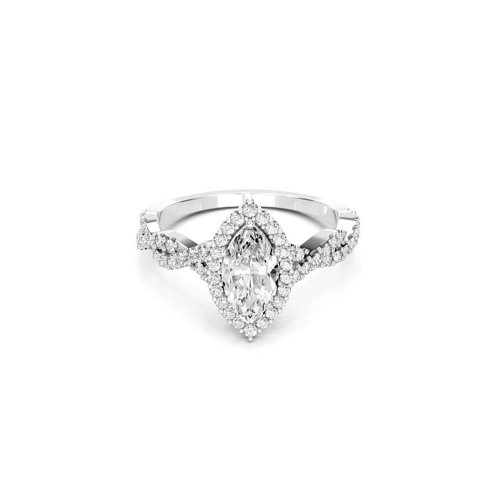Marquise Cut Lab-Grown Diamond Halo Ring