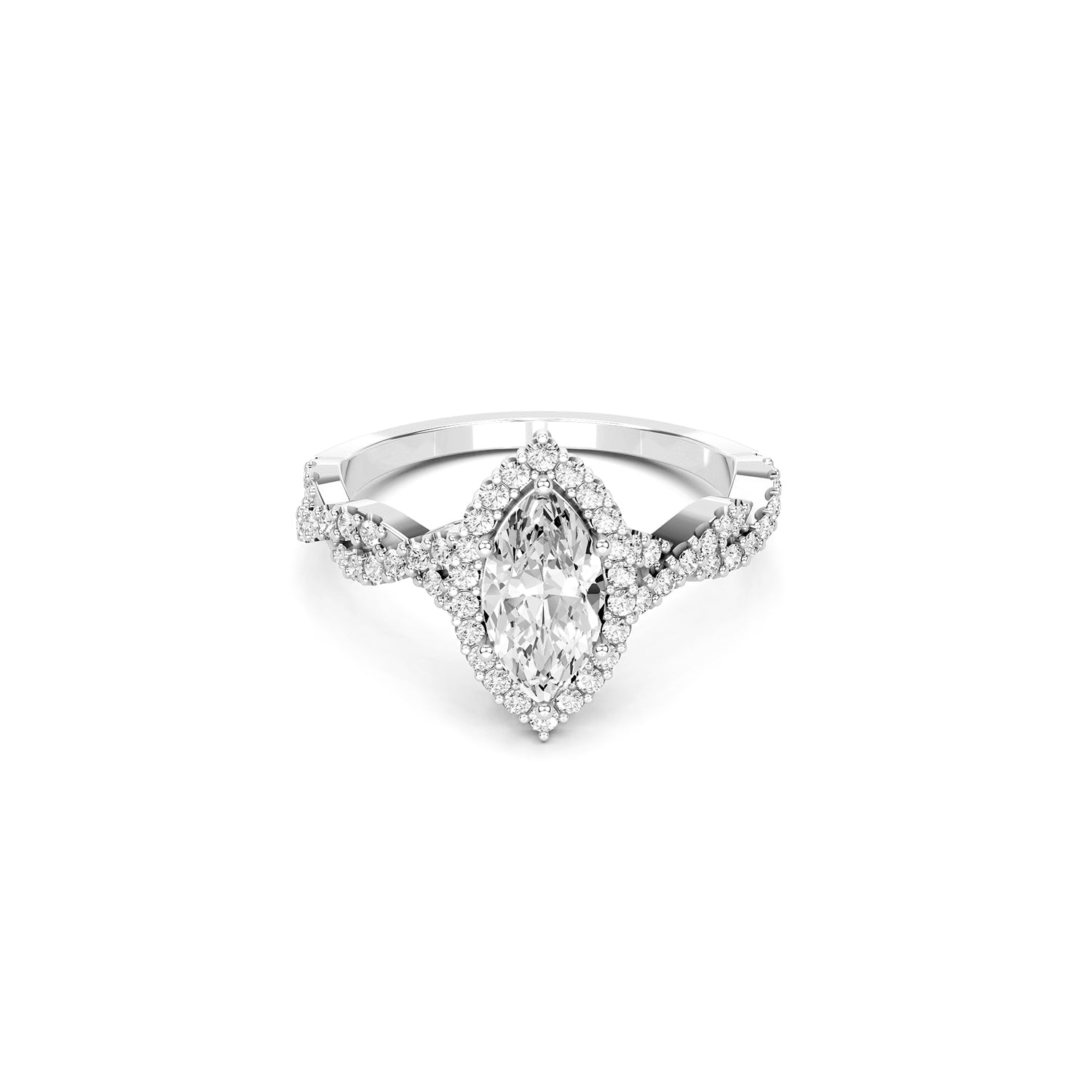 Marquise Cut Lab-Grown Diamond Halo Ring
