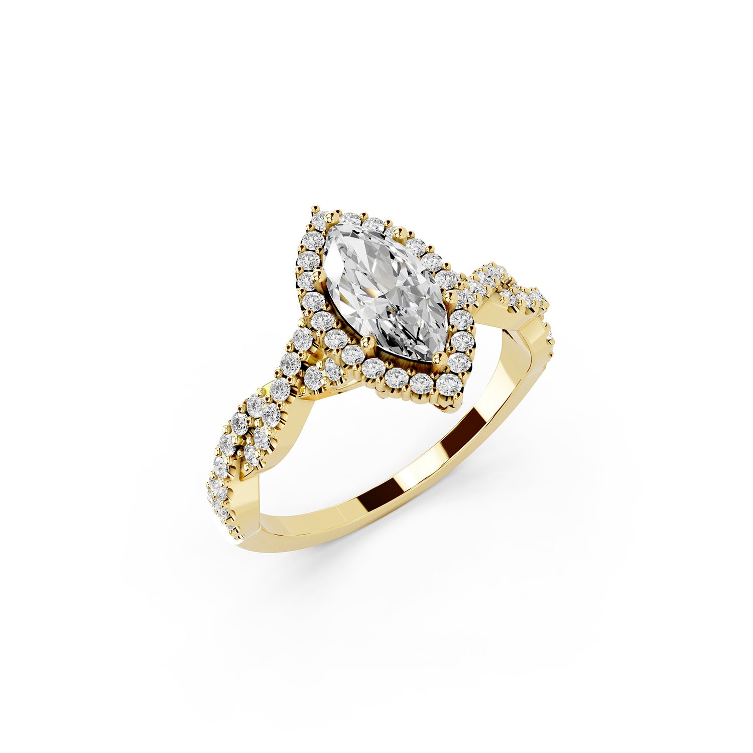 Marquise Cut Lab-Grown Diamond Halo Ring