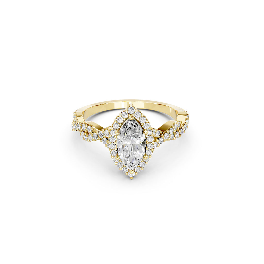 Marquise Cut Lab-Grown Diamond Halo Ring
