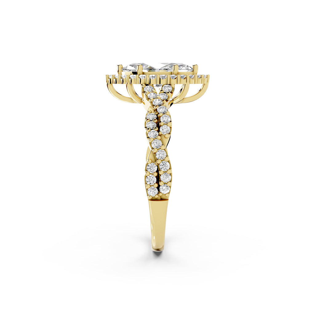 Marquise Cut Lab-Grown Diamond Halo Ring