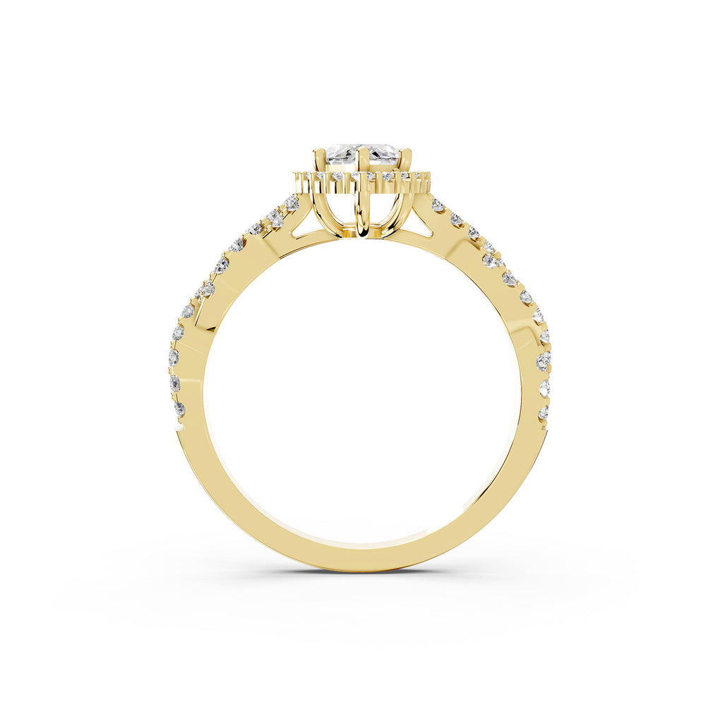 Marquise Cut Lab-Grown Diamond Halo Ring