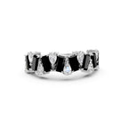 Black Emerald Cut &amp; Pear Shape Lab-Grown Diamond Band Ring