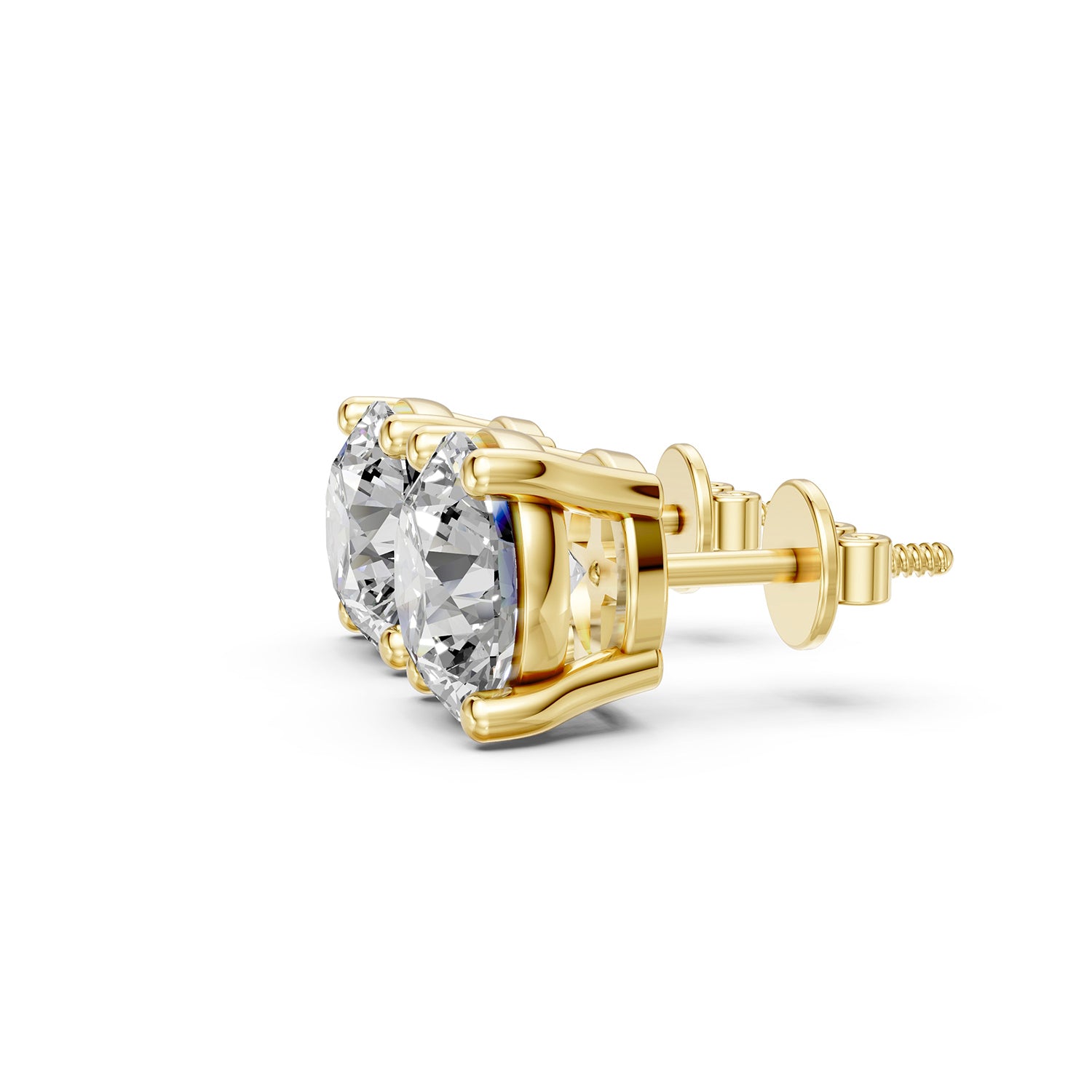 Round-cut diamond stud