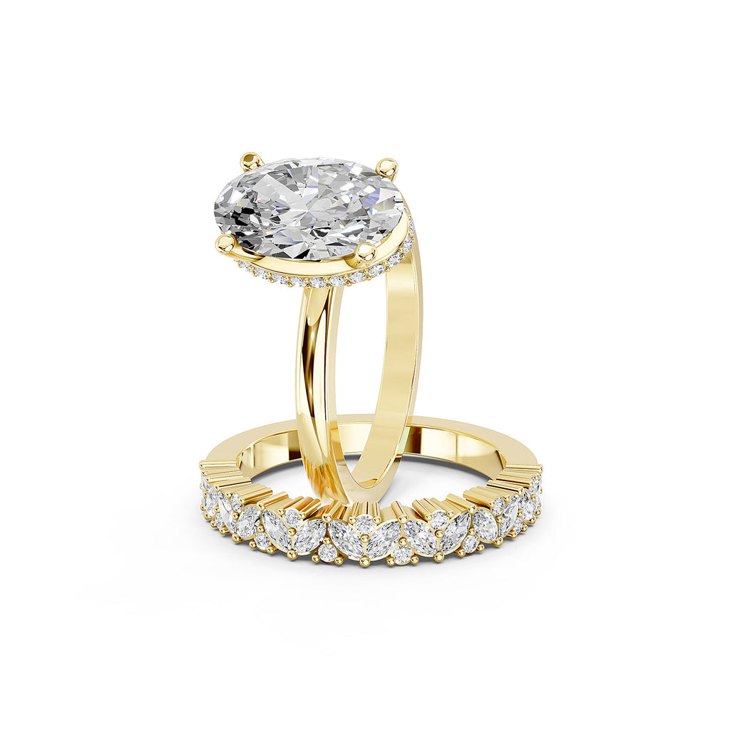 Oval Cut Lab-Grown Diamond Bridal Ring Set