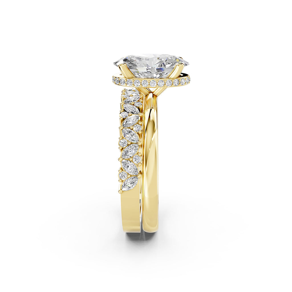 Oval Cut Lab-Grown Diamond Bridal Ring Set