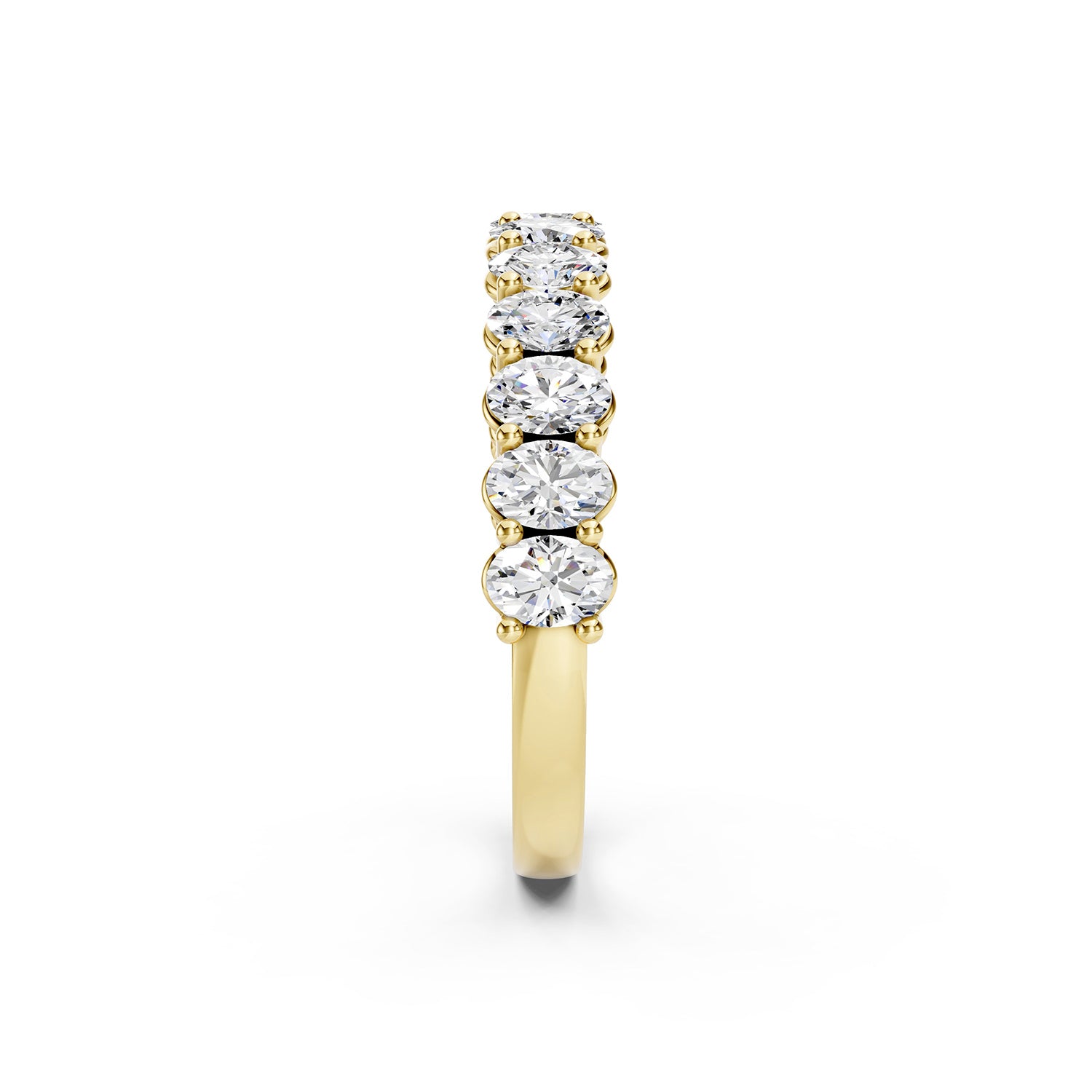 Oval Cut Lab-Grown Diamond Half Eternity Ring