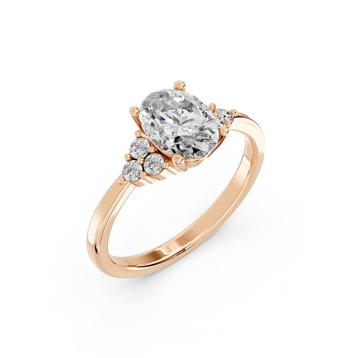 Oval Lab-Grown Diamond Three Stone Ring