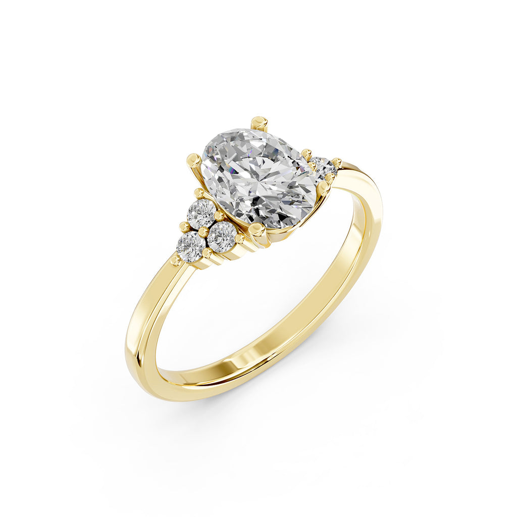 Oval Lab-Grown Diamond Three Stone Ring