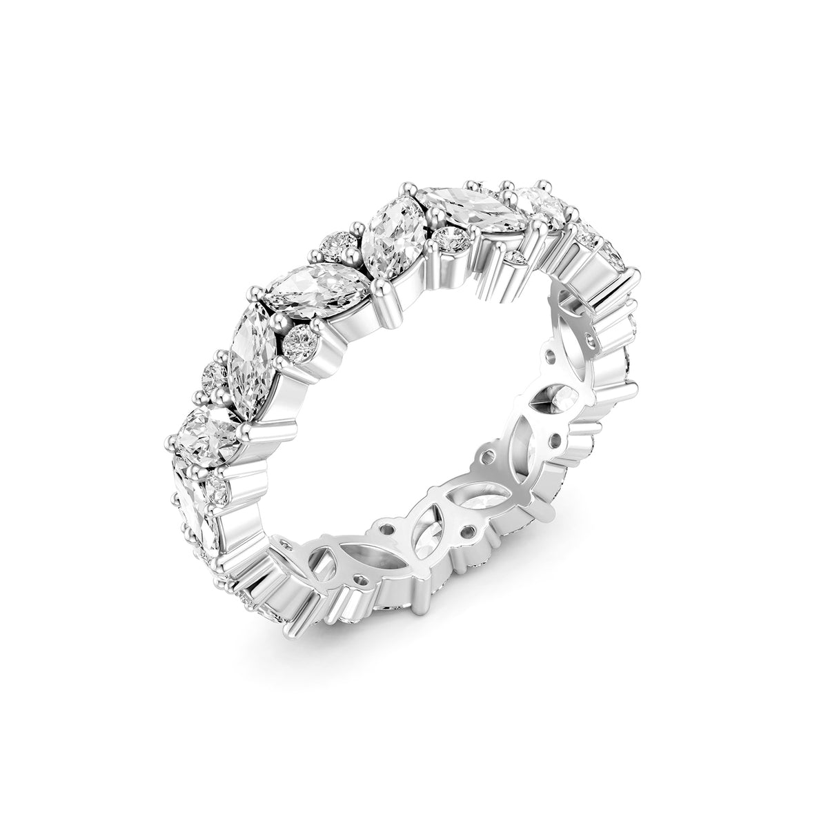 Marquise &amp; Round Lab-Grown Diamond Eternity Ring