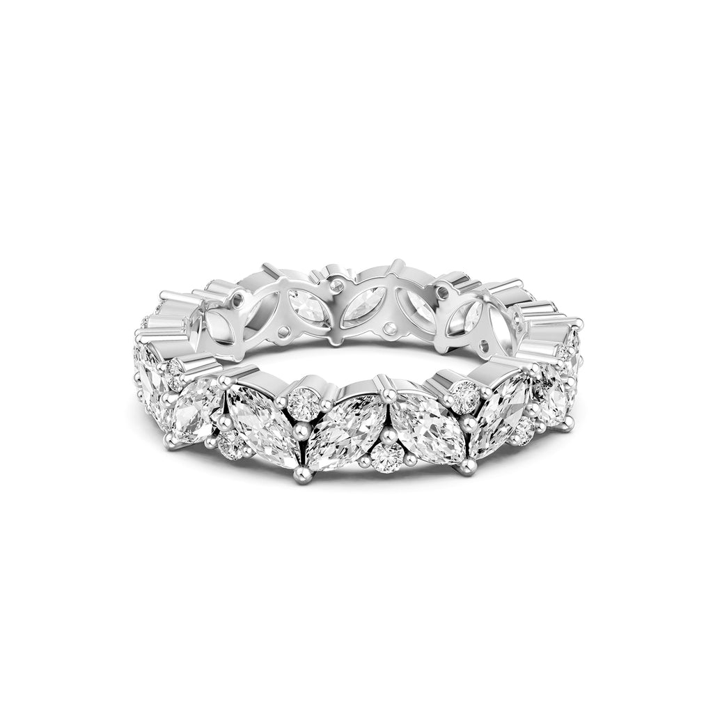 Marquise &amp; Round Lab-Grown Diamond Eternity Ring