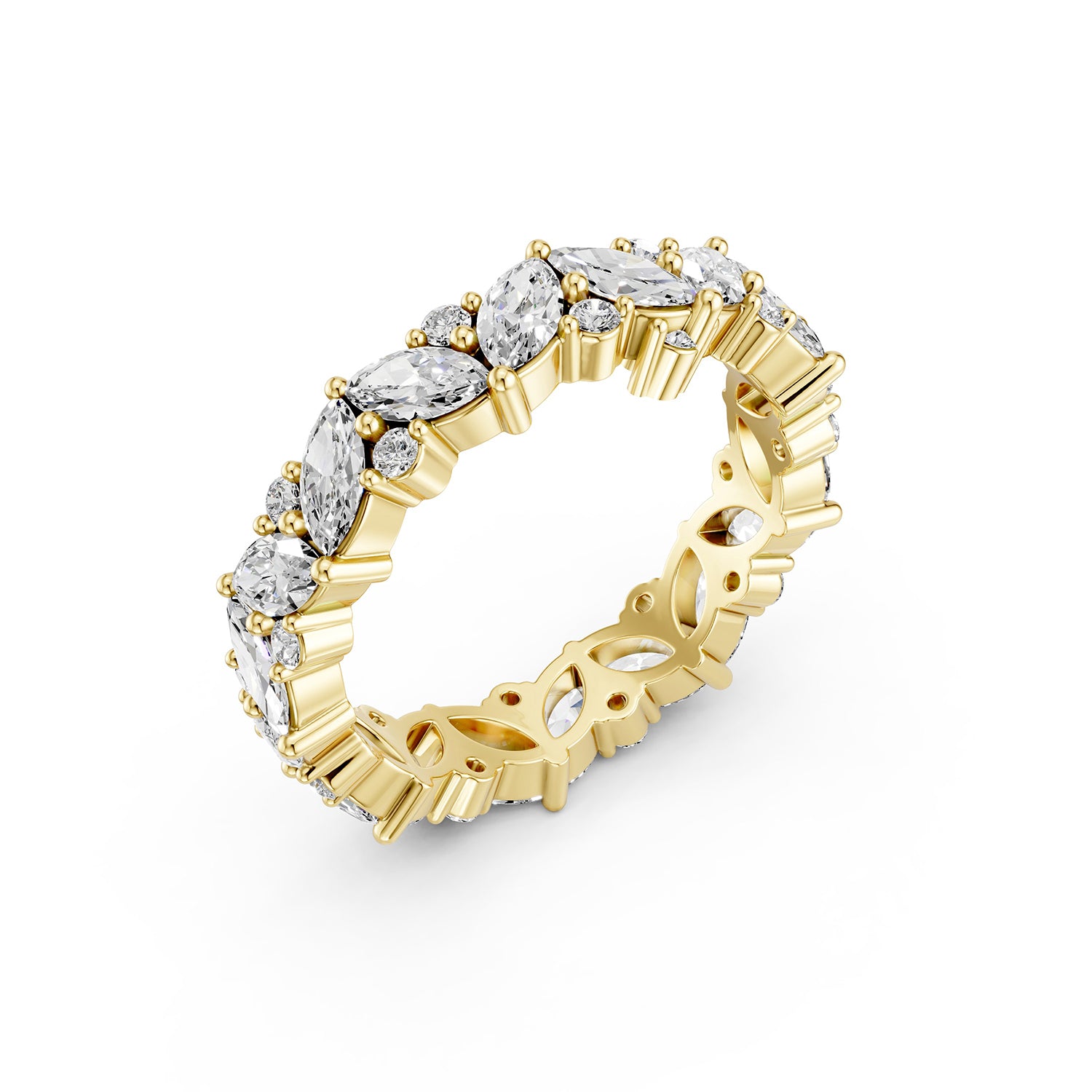 Marquise &amp; Round Lab-Grown Diamond Eternity Ring
