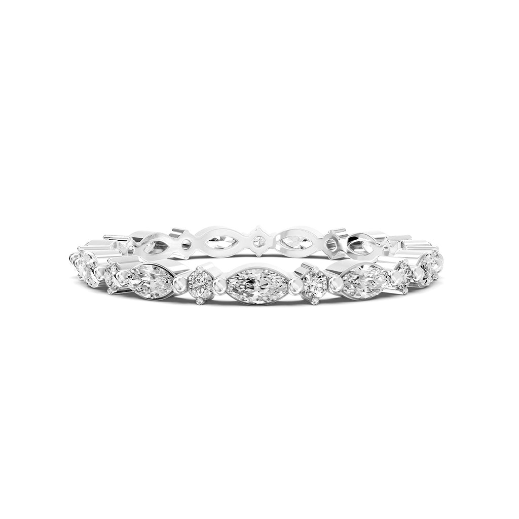 Marquise &amp; Round Lab-Grown Diamond Eternity Ring