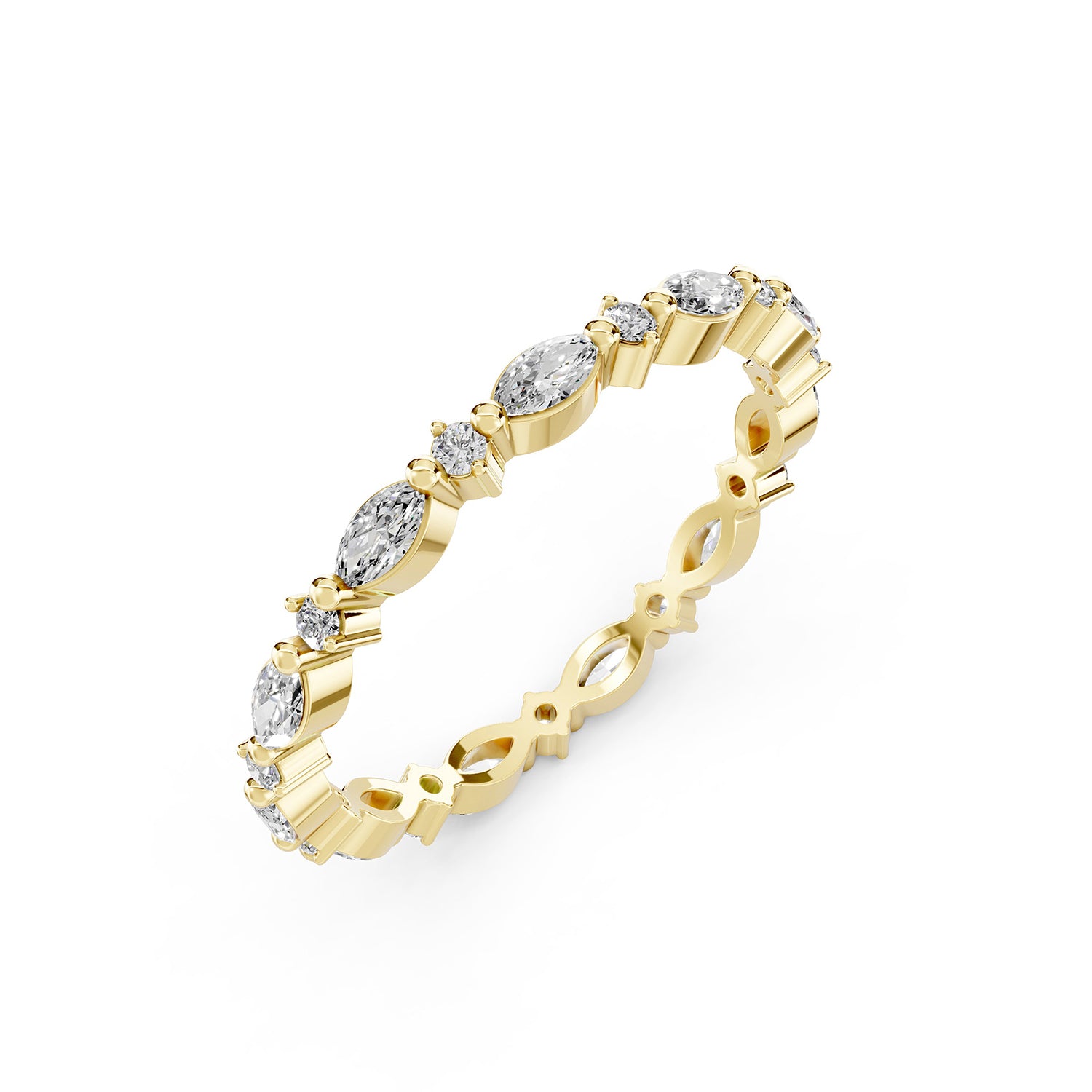 Marquise &amp; Round Lab-Grown Diamond Eternity Ring