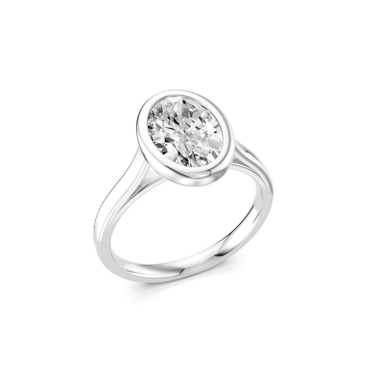 Oval Cut Lab-Grown Diamond Solitaire Ring