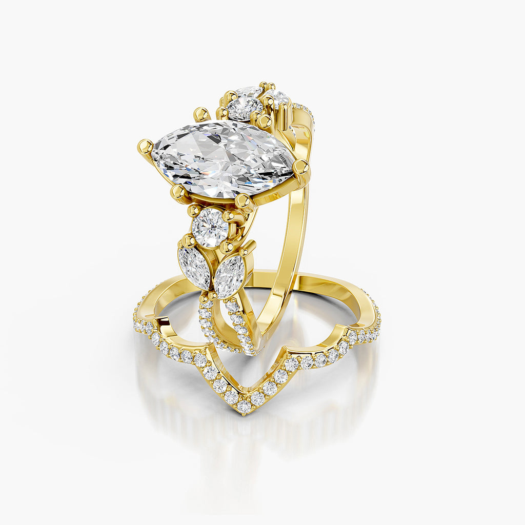 Marquise Cut Lab-Grown Diamond Bridal Ring Set