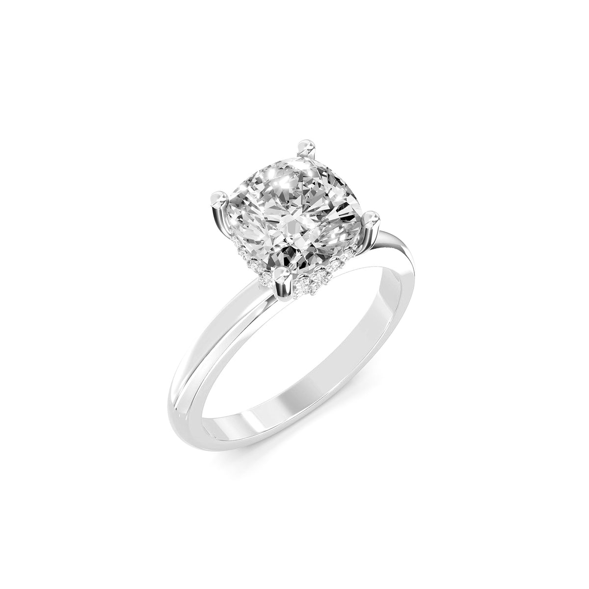 Cushion Cut Lab-Grown Diamond Solitaire Ring