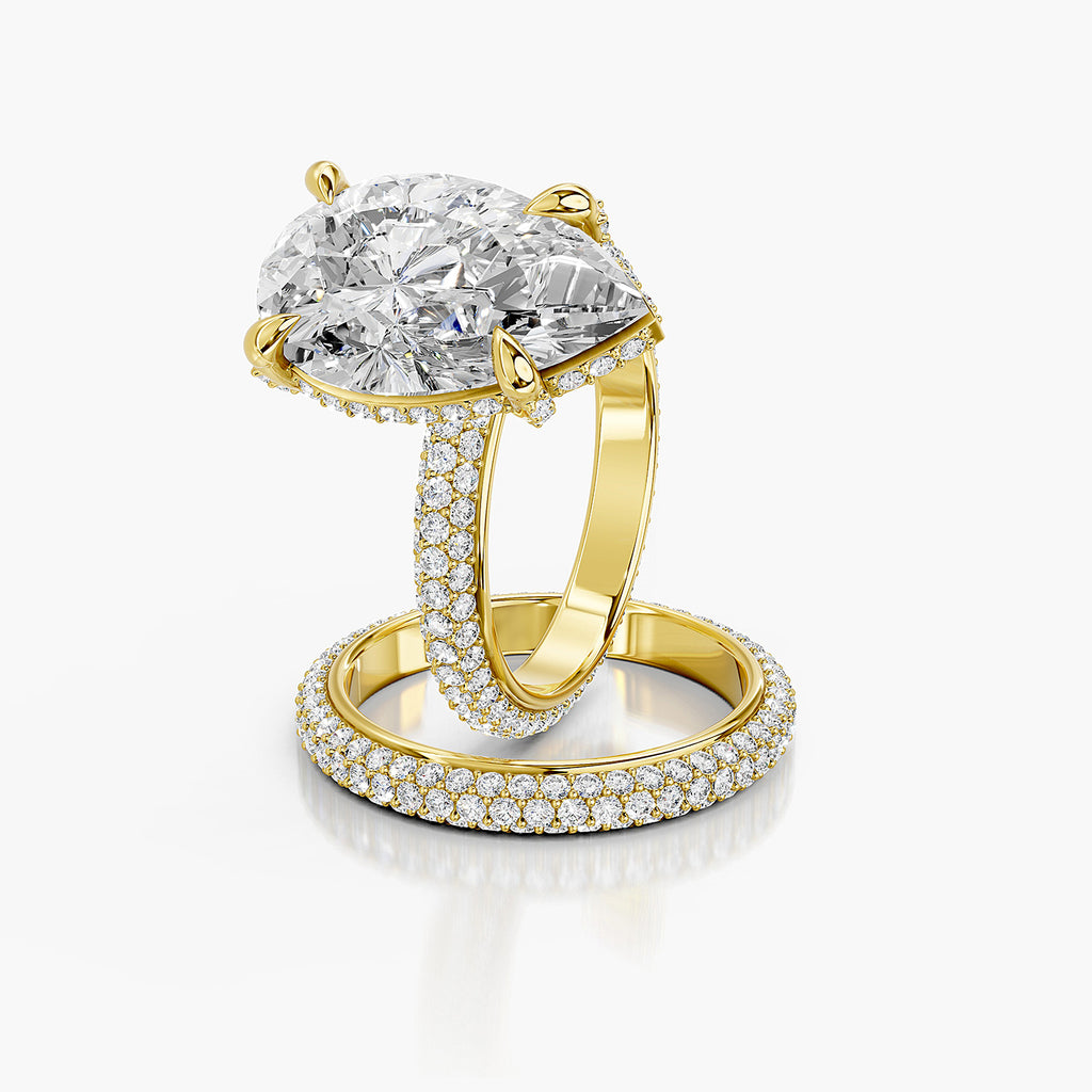 Pear Cut Lab-Grown Diamond Bridal Ring Set