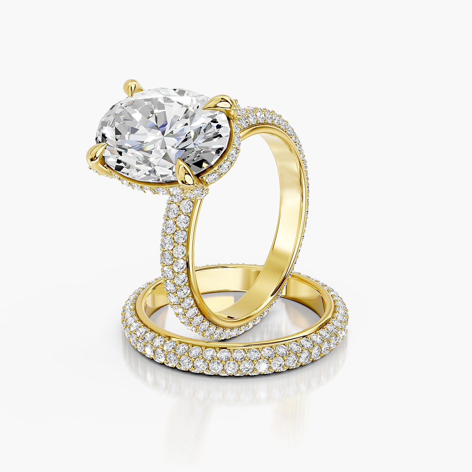 Oval Cut Lab-Grown Diamond Bridal Ring Set