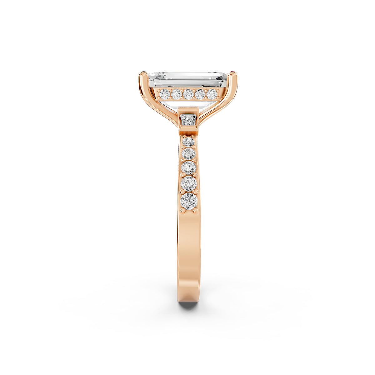 Emerald Cut Lab-Grown Diamond Engagement Ring