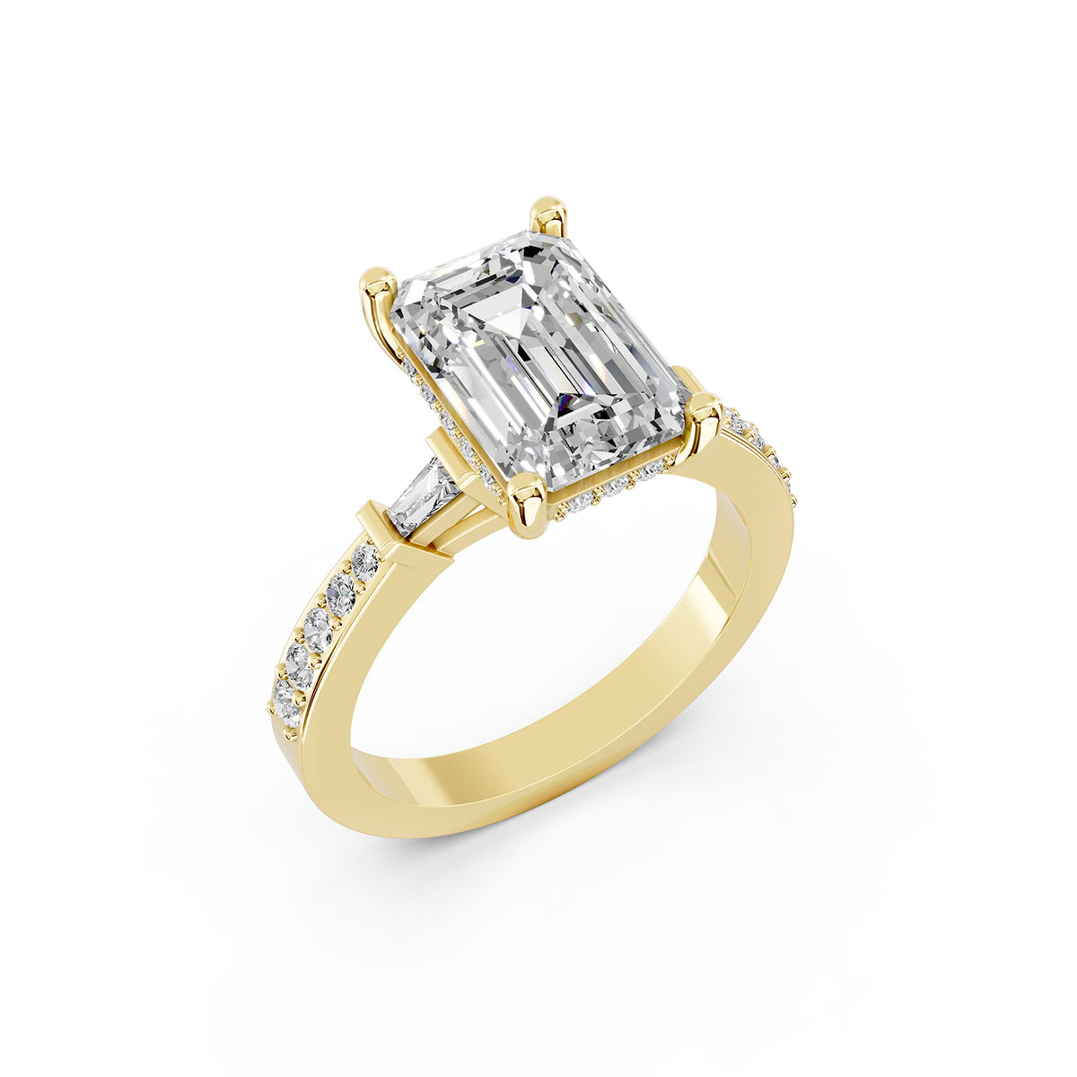 Emerald Cut Lab-Grown Diamond Engagement Ring