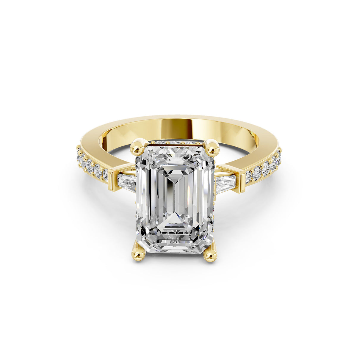 Emerald Cut Lab-Grown Diamond Engagement Ring