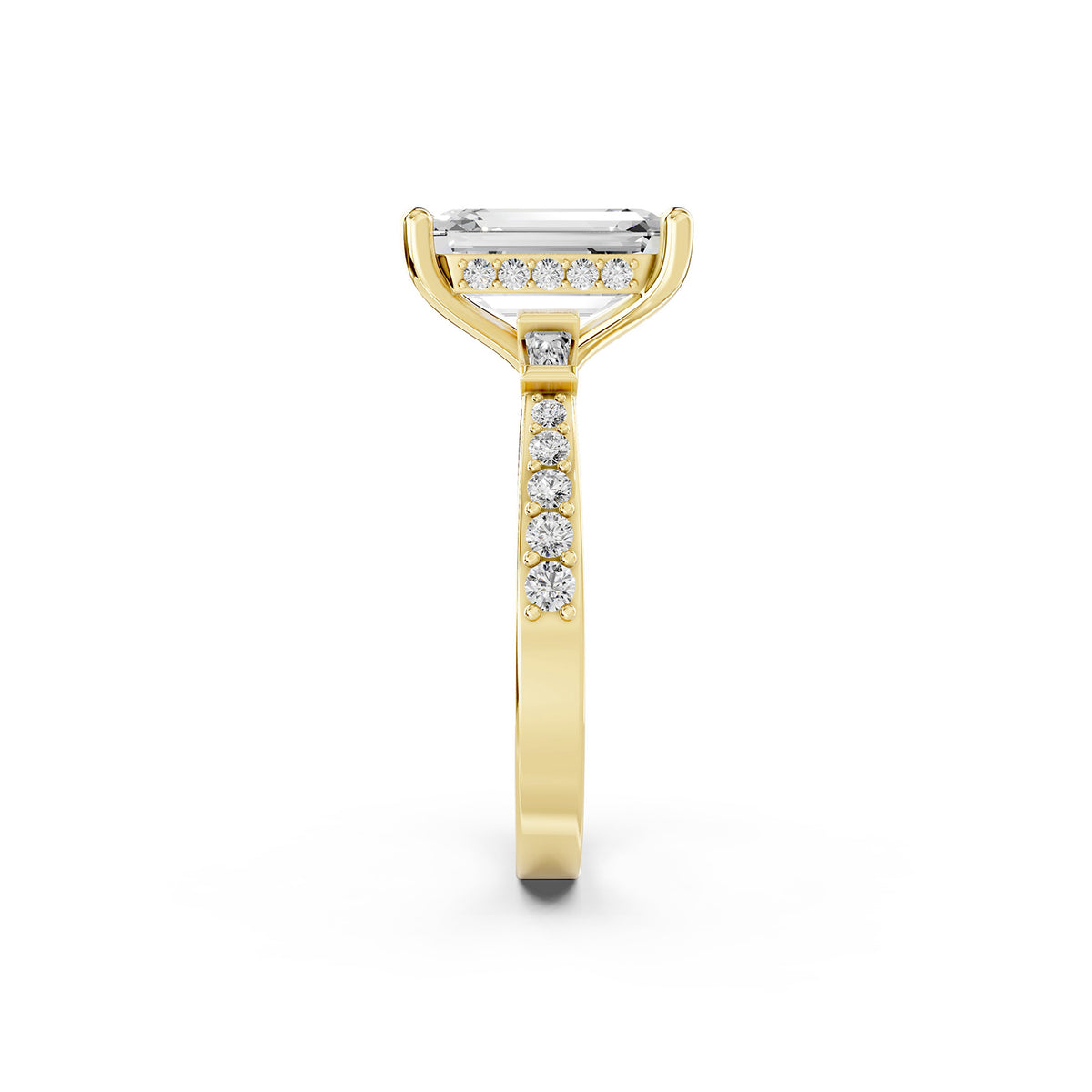 Emerald Cut Lab-Grown Diamond Engagement Ring