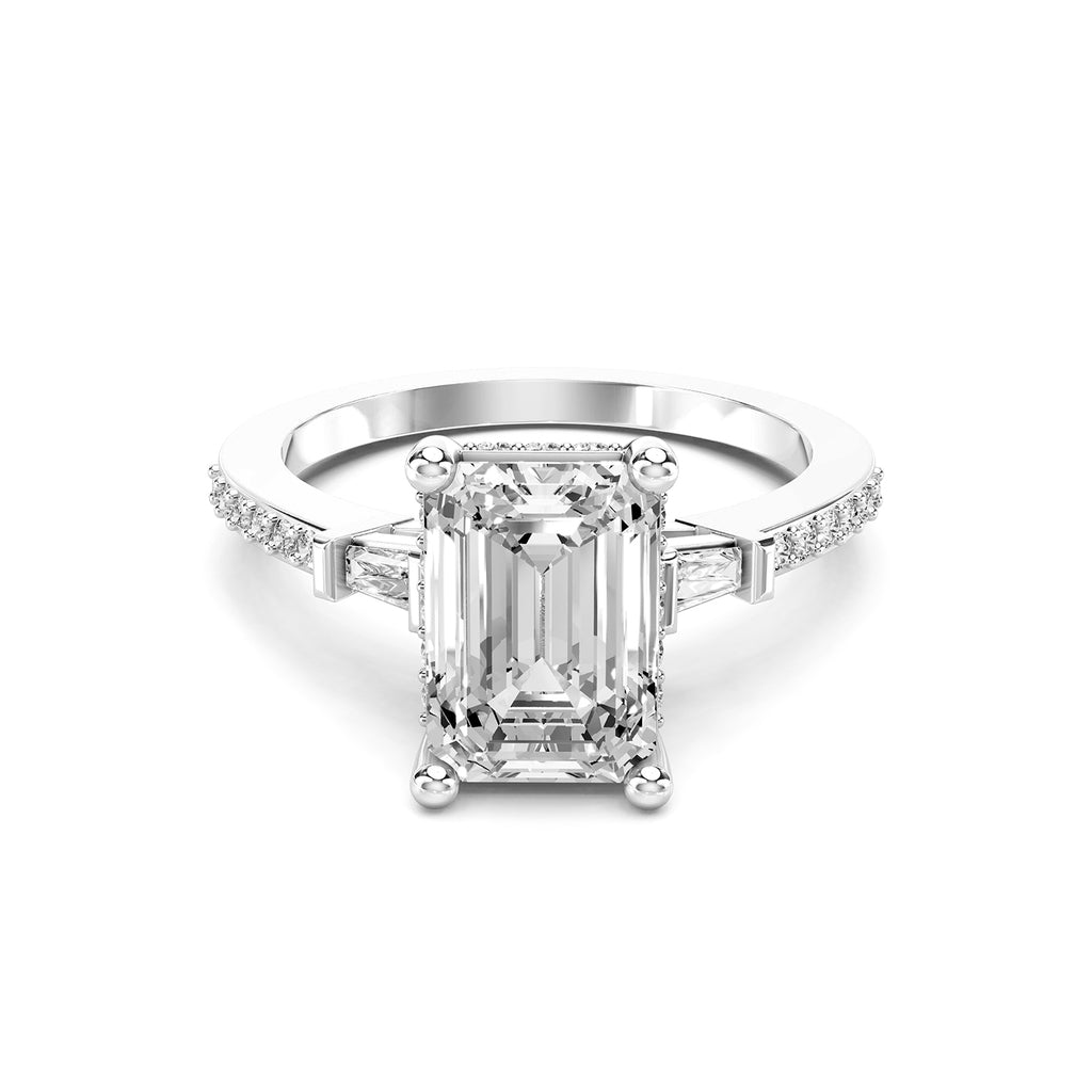 Emerald Cut Lab-Grown Diamond Engagement Ring