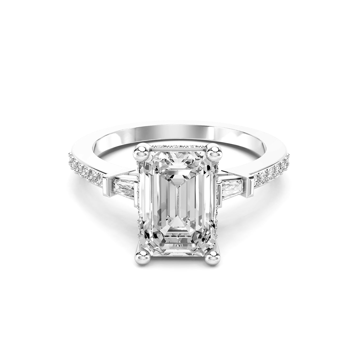 Emerald Cut Lab-Grown Diamond Engagement Ring