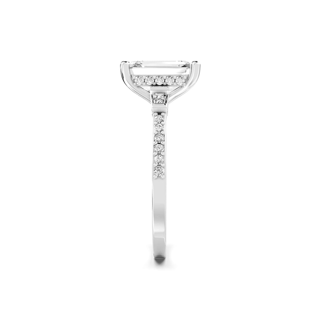 Emerald Cut Lab-Grown Diamond Engagement Ring