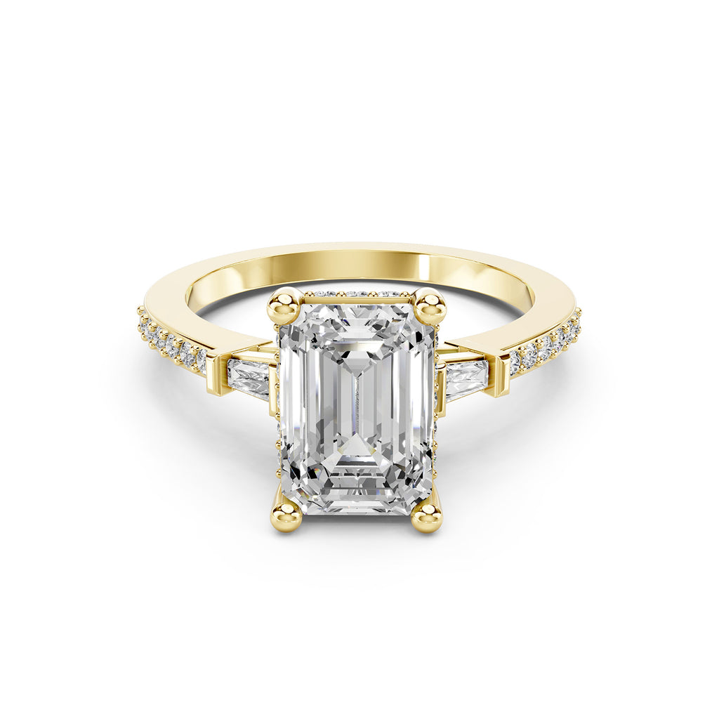 Emerald Cut Lab-Grown Diamond Engagement Ring