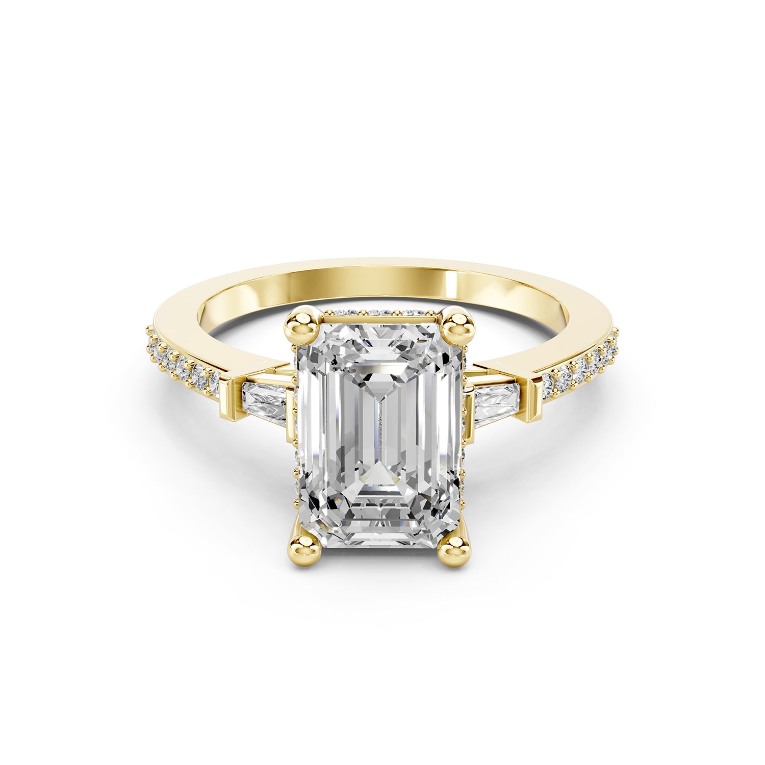 Emerald Cut Lab-Grown Diamond Engagement Ring