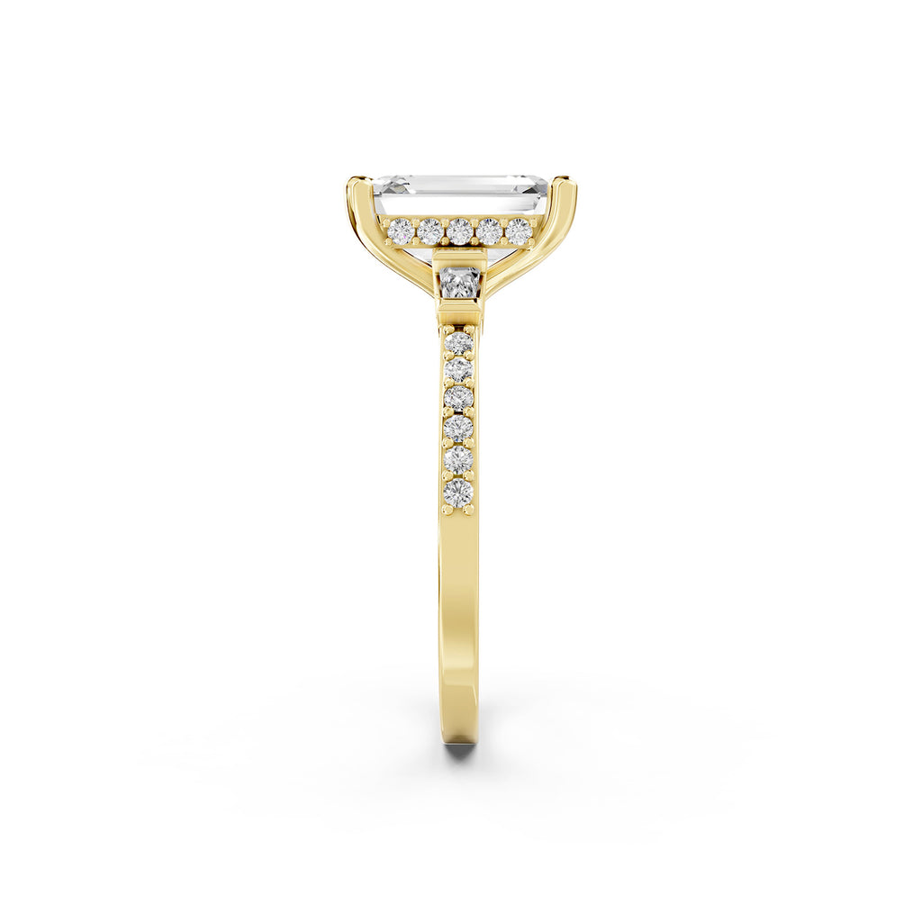 Emerald Cut Lab-Grown Diamond Engagement Ring