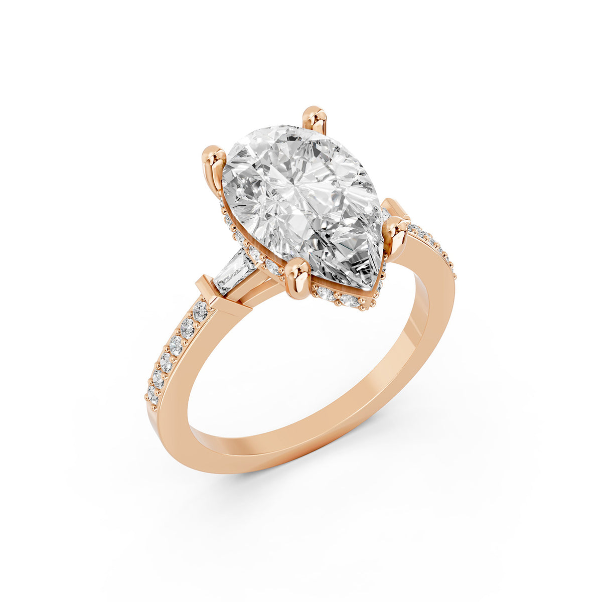Lab-Grown Diamond Pear Solitaire Engagement Ring