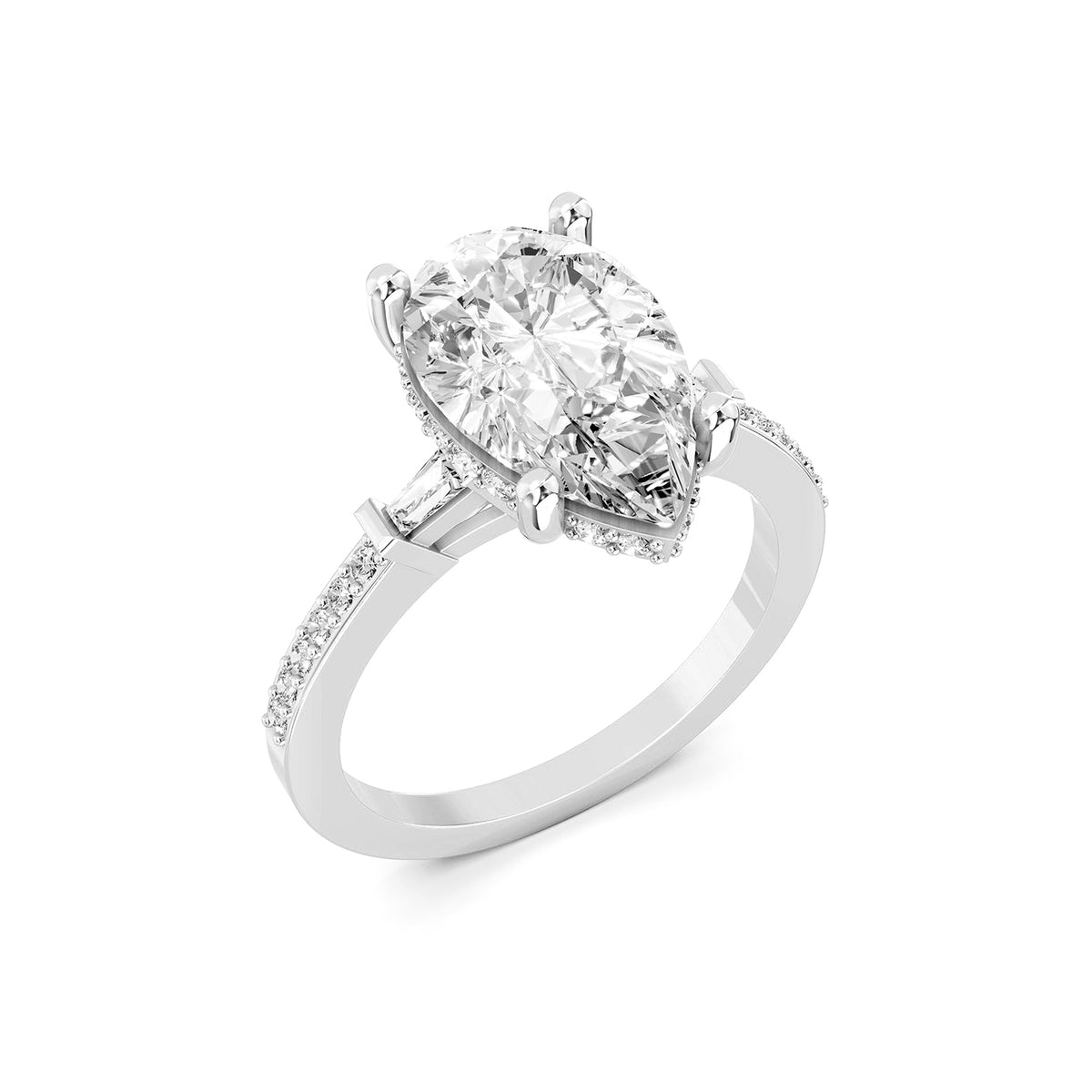 Lab-Grown Diamond Pear Solitaire Engagement Ring