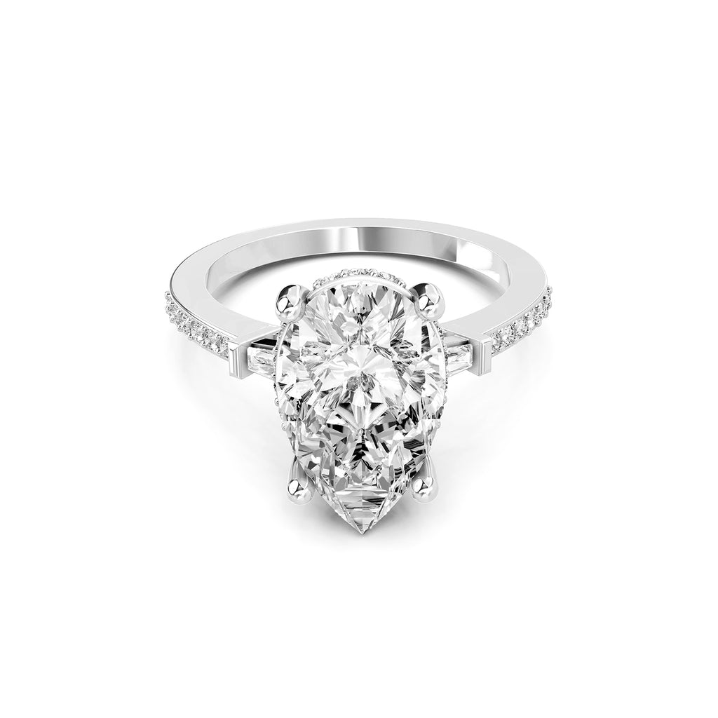 Lab-Grown Diamond Pear Solitaire Engagement Ring