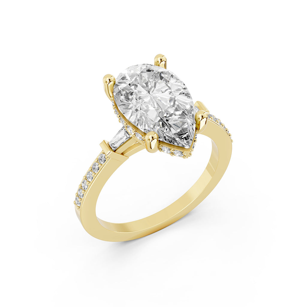Lab-Grown Diamond Pear Solitaire Engagement Ring