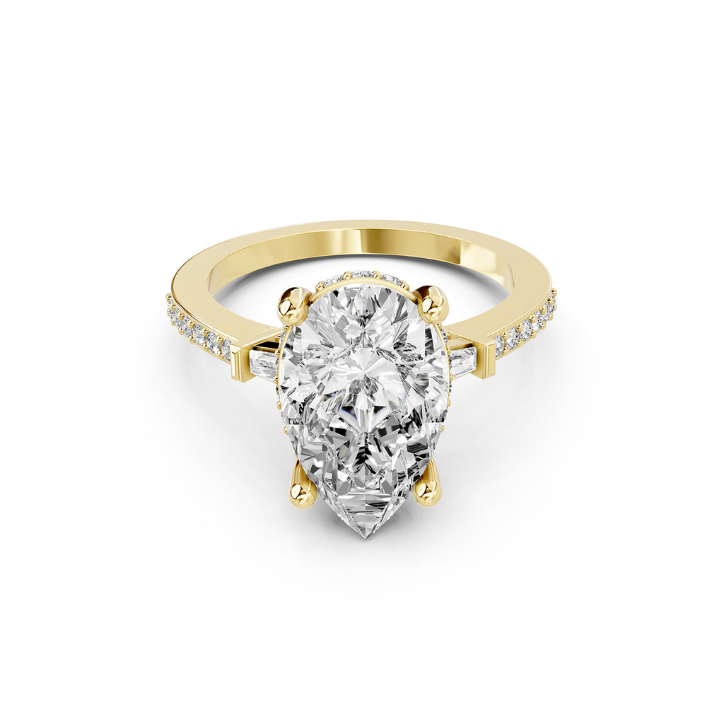 Lab-Grown Diamond Pear Solitaire Engagement Ring