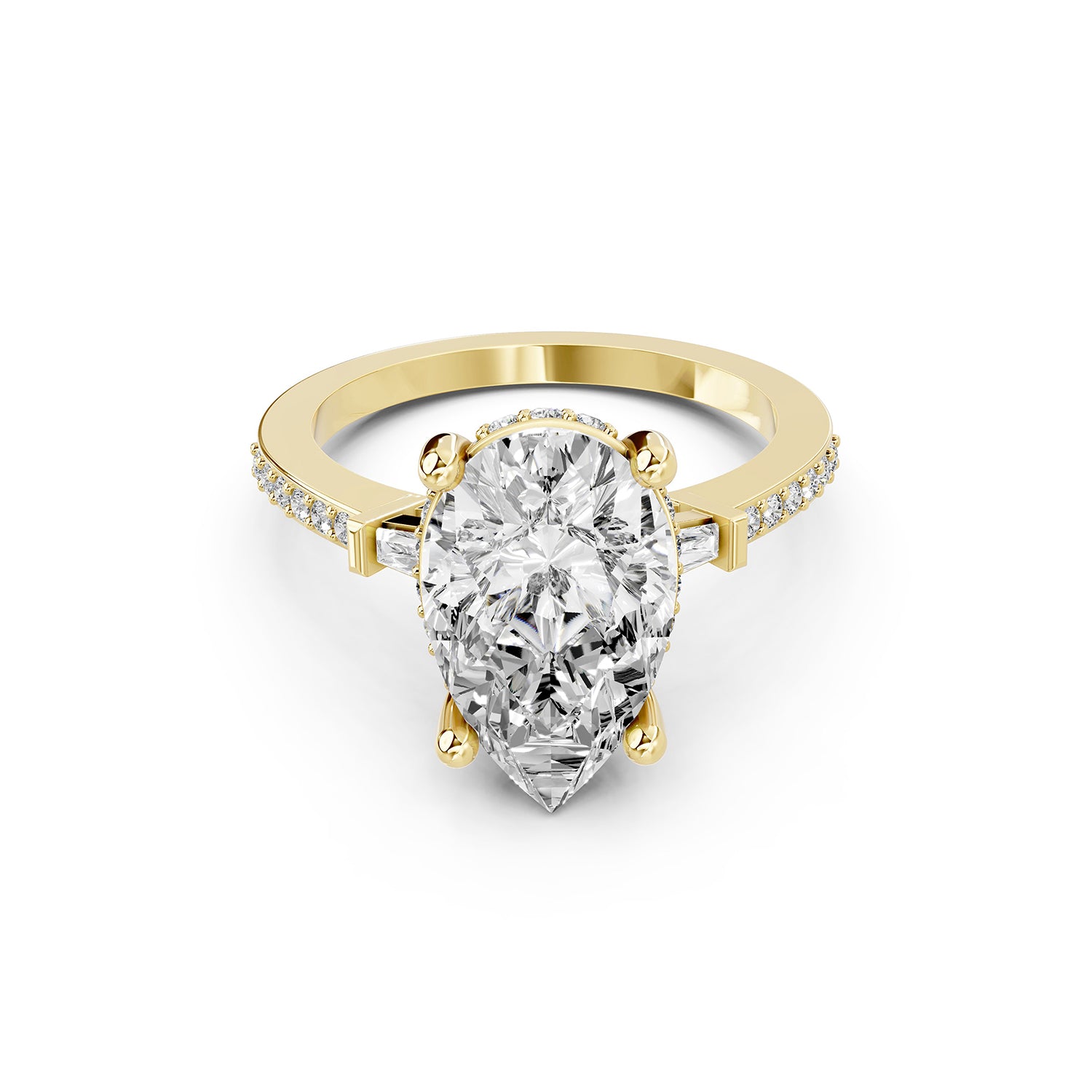 Lab-Grown Diamond Pear Solitaire Engagement Ring