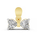 14K Yellow Gold Diamond Bow Pendant