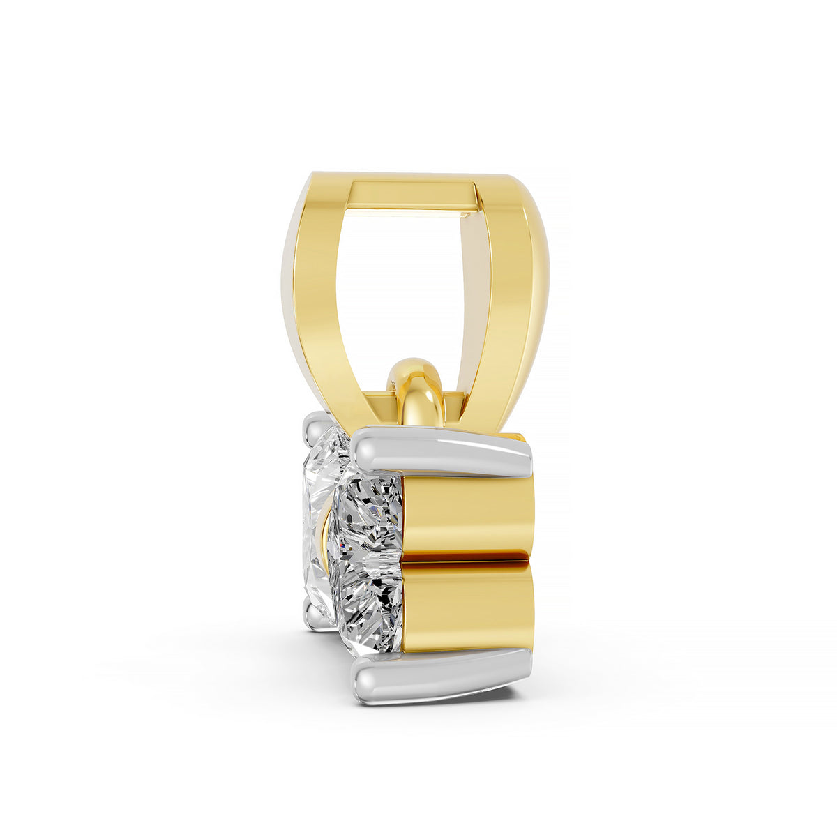 14K Yellow Gold Diamond Bow Pendant