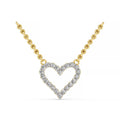 14K Yellow Gold Diamond Heart Necklace